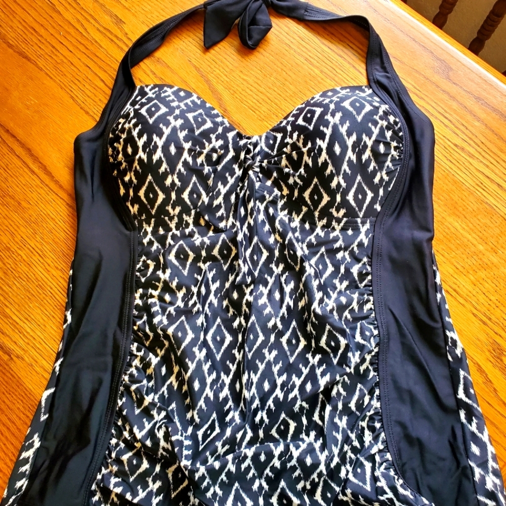 Merona, Women's, Black and White, Swimsuit Top